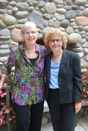 Virginia Whitelock (left) of Mission Hills stands next to Sue Kennedy, principal of City Tree Christian School. 