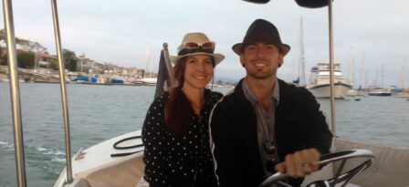 Aubree Lynn and her husband enjoy the great outdoors at Newport Beach. 