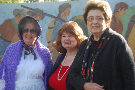 Left to right are Iva Lou Neumann, Katherine Brimhall and Martha Gresham who attended the rededication ceremony.
