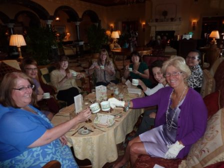 Jane Austen Society members take high tea.