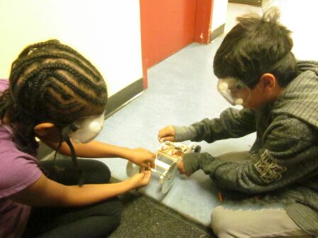 Students participate in a scientific experiment.  
