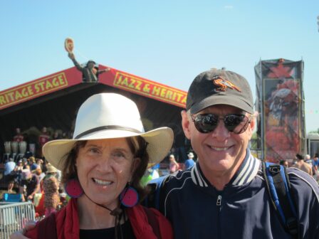 Suzanna Neal with author Tom Larson. 