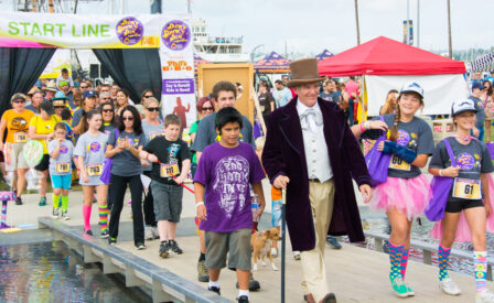Mr. Wonka and a team of Oompa Loompas will guide guests through Waterfront Park. 